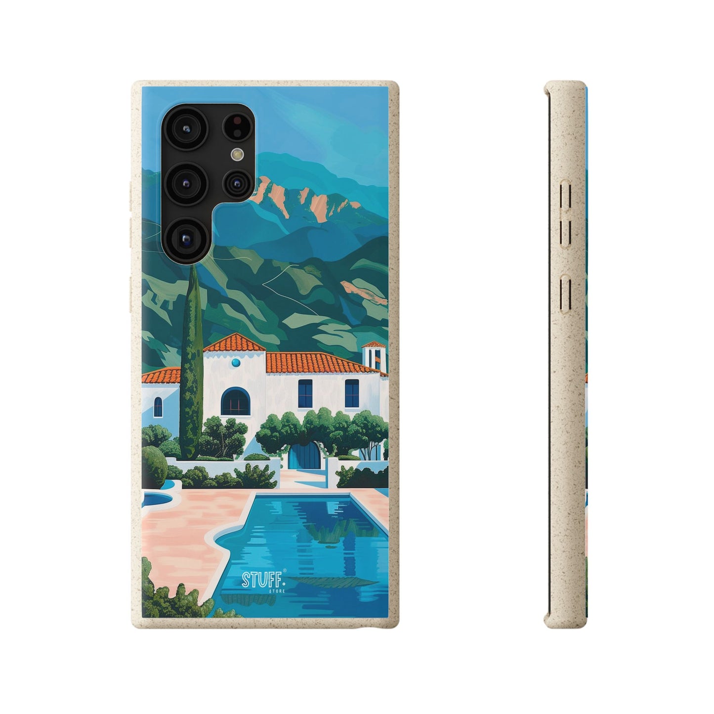 Summer Villa Case | Eco-Friendly Bamboo and Bioplastic Case with Summer Design - Available with Gift Packaging