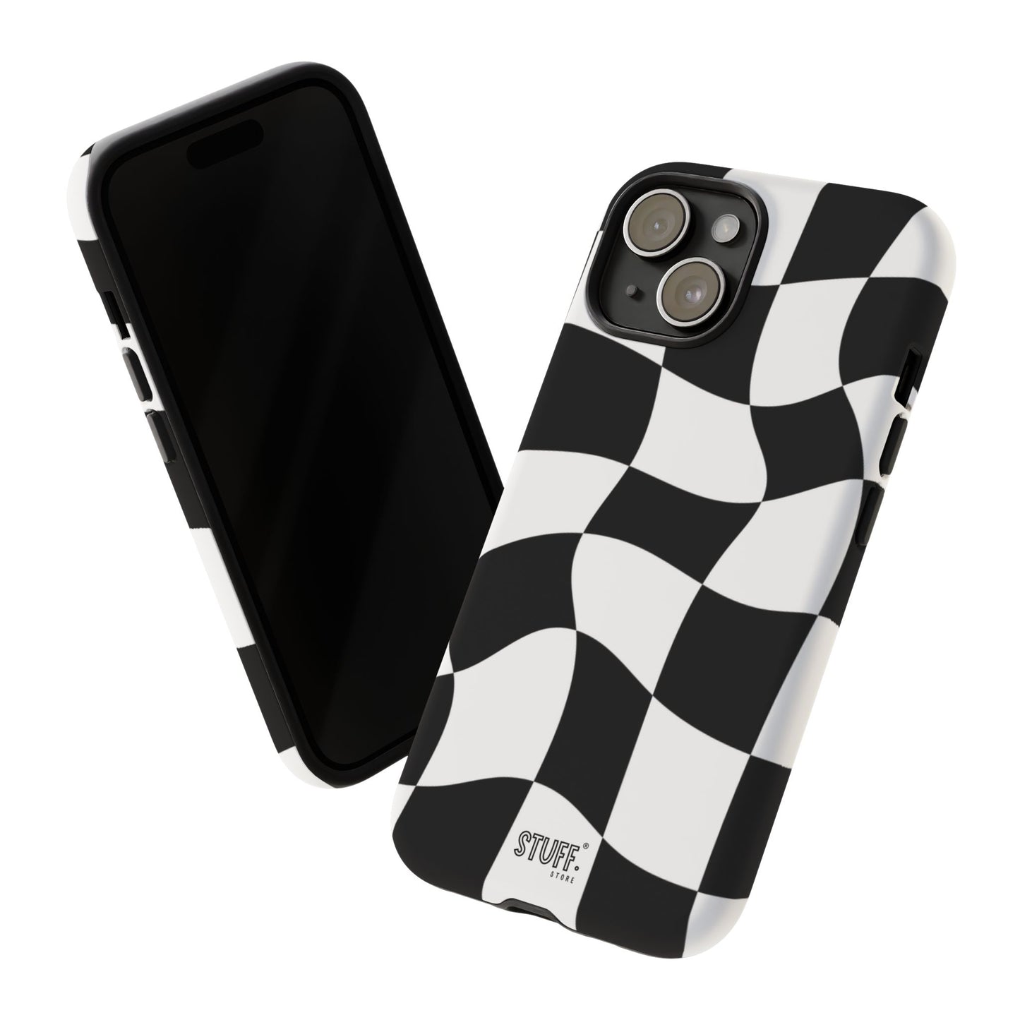 Checkers Case | Coque résistante double protection et Design en Damier déformé