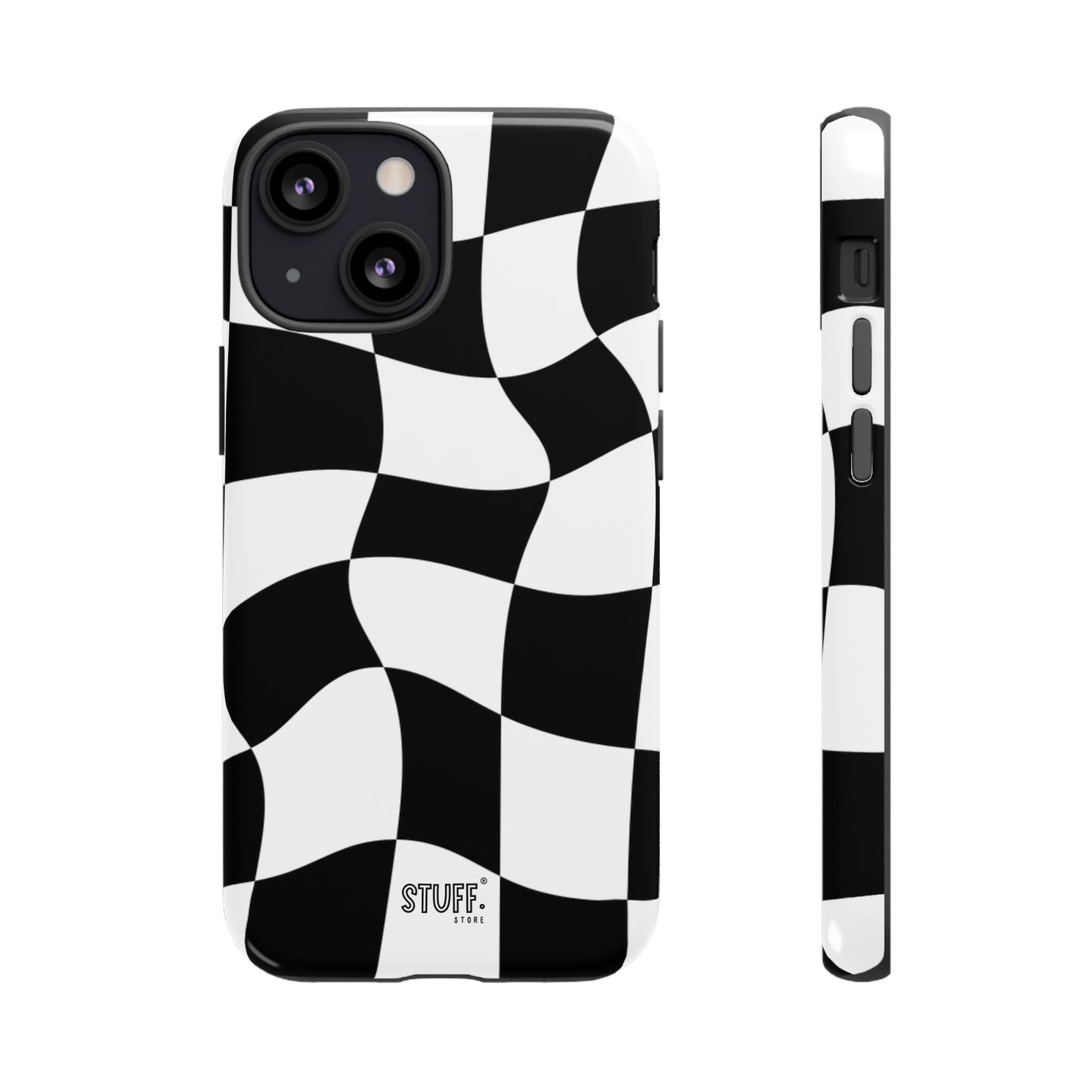 Checkers Case | Coque résistante double protection et Design en Damier déformé