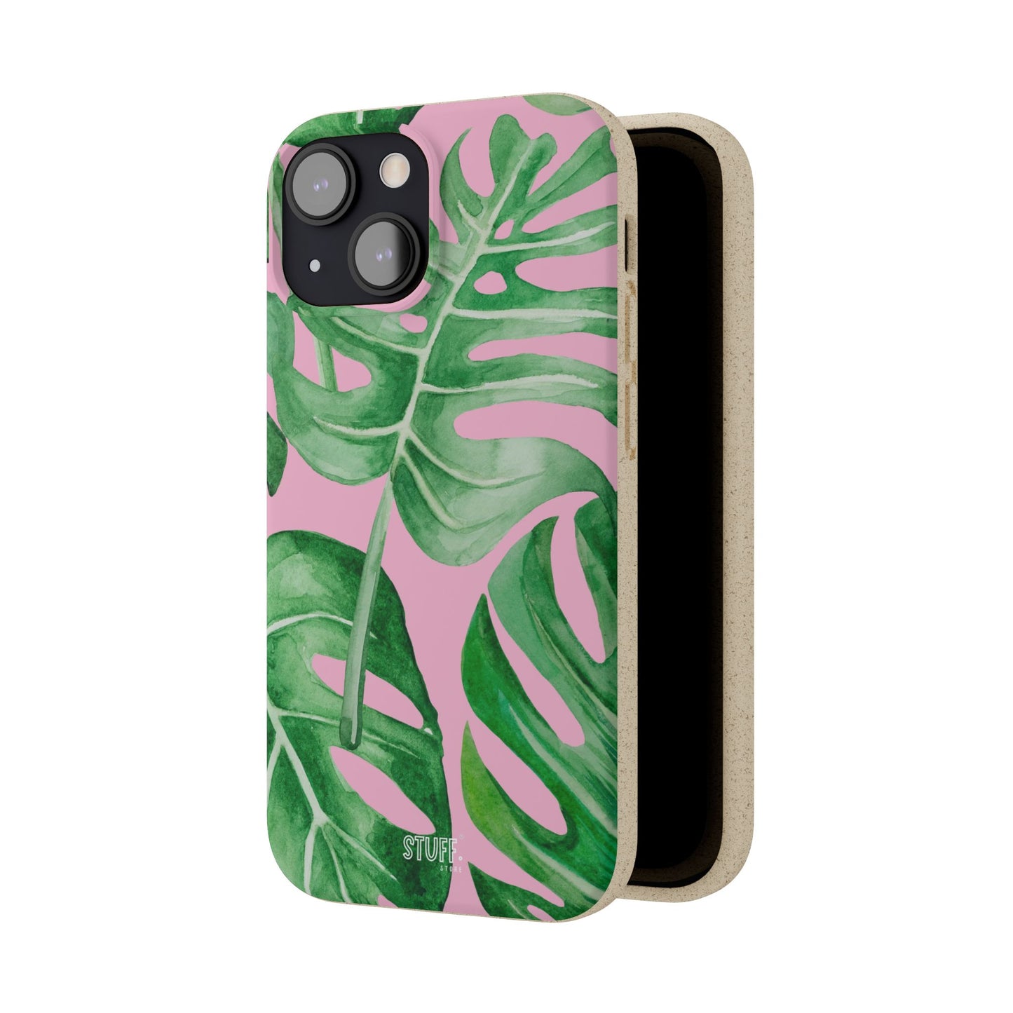 Monstera Case | Eco-Friendly Bamboo and Bioplastic Shell Monstera Leaves Pattern - Available with Gift Packaging