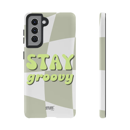 Groovy Case | Coque résistante double protection avec Design Rétro en Damier - Vert