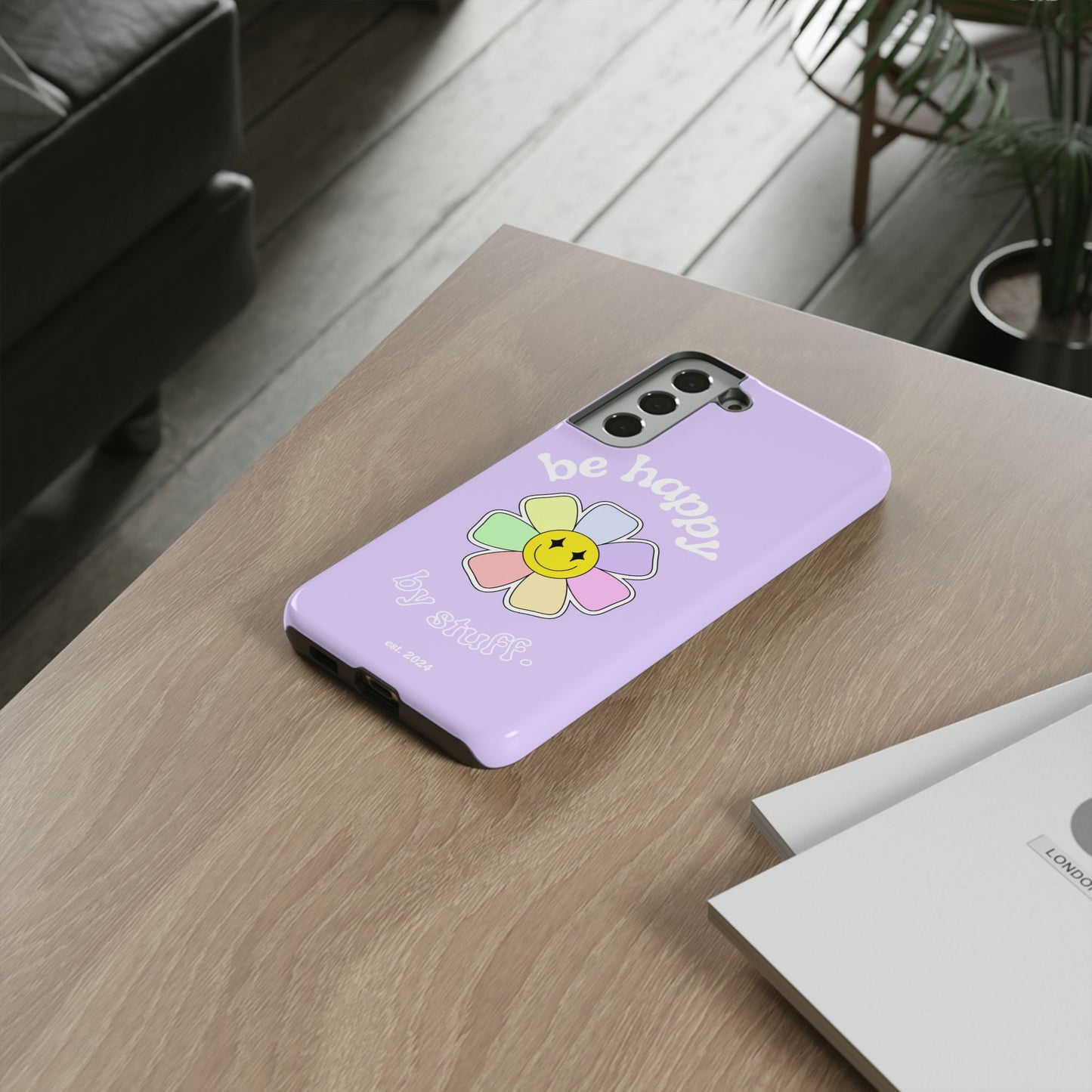 Be Happy Case | Coque résistante double protection avec Design Fleur Colorée