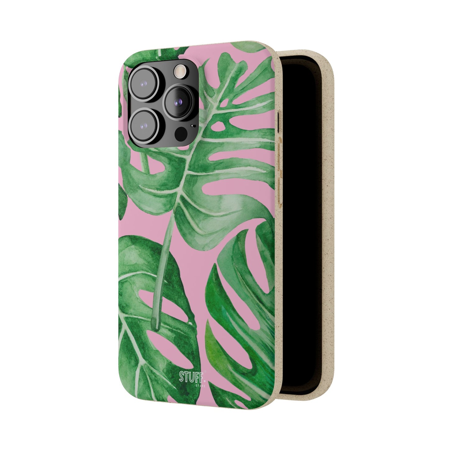 Monstera Case | Eco-Friendly Bamboo and Bioplastic Shell Monstera Leaves Pattern - Available with Gift Packaging
