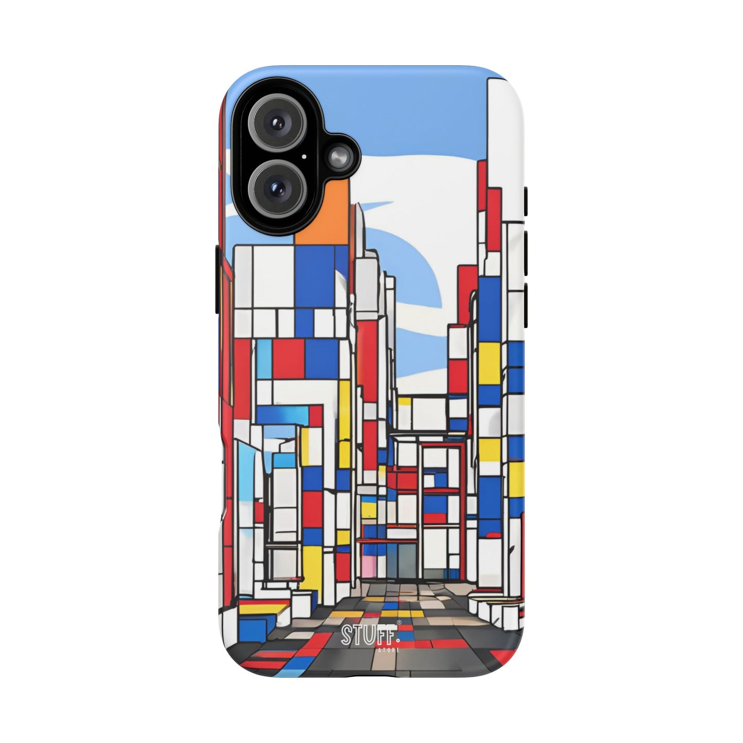 Square City | Coque résistante double protection - inspiration Mondrian