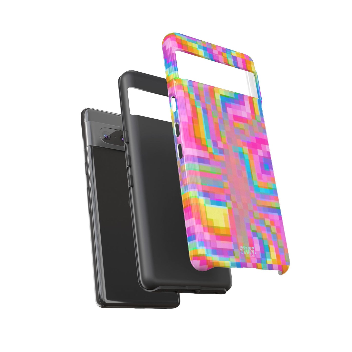 Pixel Case | Coque résistante double protection anti-choc - Motif pixels colorés