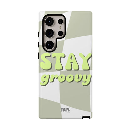 Groovy Case | Coque résistante double protection avec Design Rétro en Damier - Vert