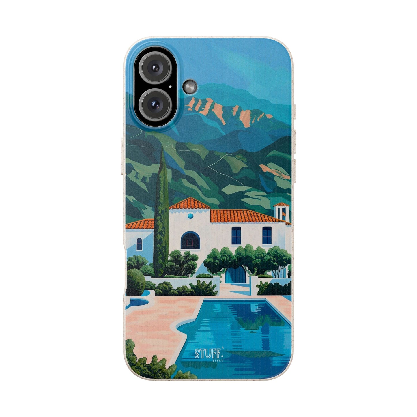 Summer Villa Case | Eco-Friendly Bamboo and Bioplastic Case with Summer Design - Available with Gift Packaging