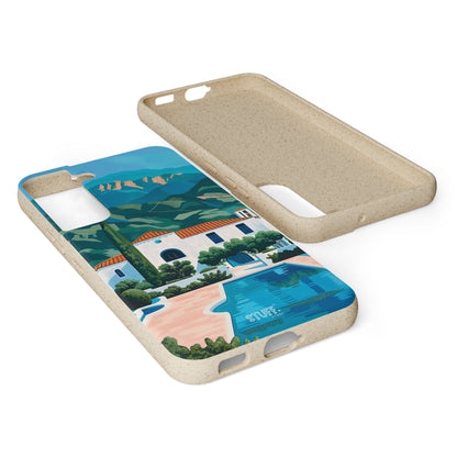 Summer Villa Case | Eco-Friendly Bamboo and Bioplastic Case with Summer Design - Available with Gift Packaging