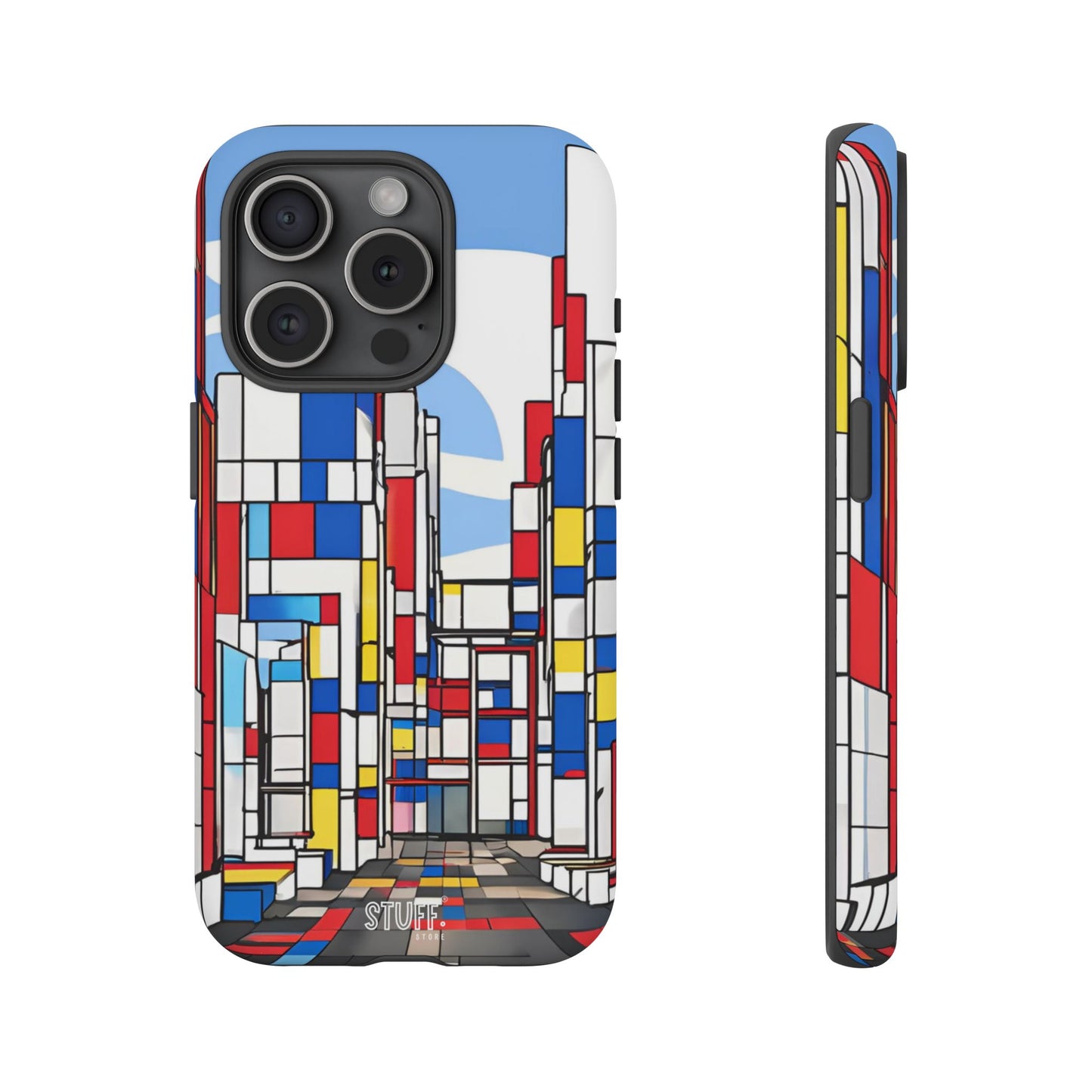 Square City | Coque résistante double protection - inspiration Mondrian