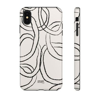 Doodly Case | Coque résistante double protection avec Design Gribouillis Minimaliste