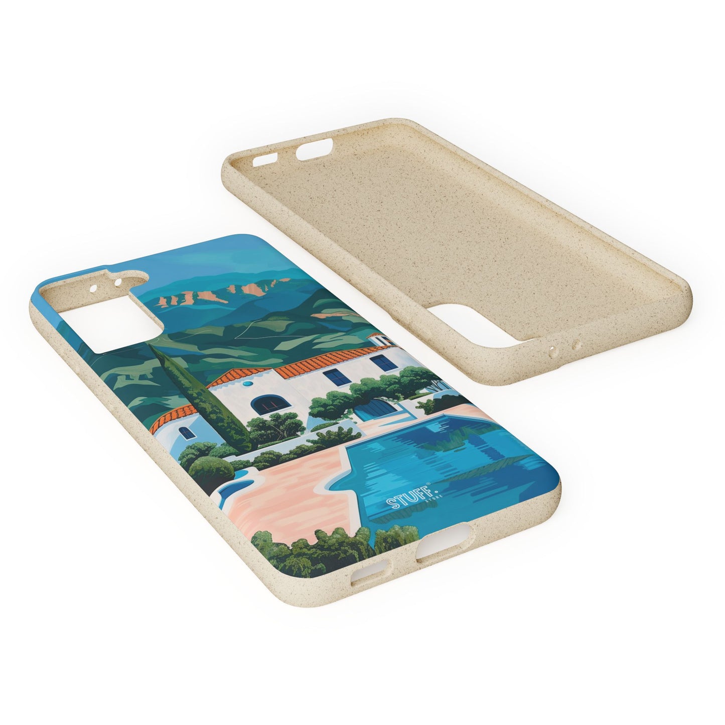 Summer Villa Case | Eco-Friendly Bamboo and Bioplastic Case with Summer Design - Available with Gift Packaging