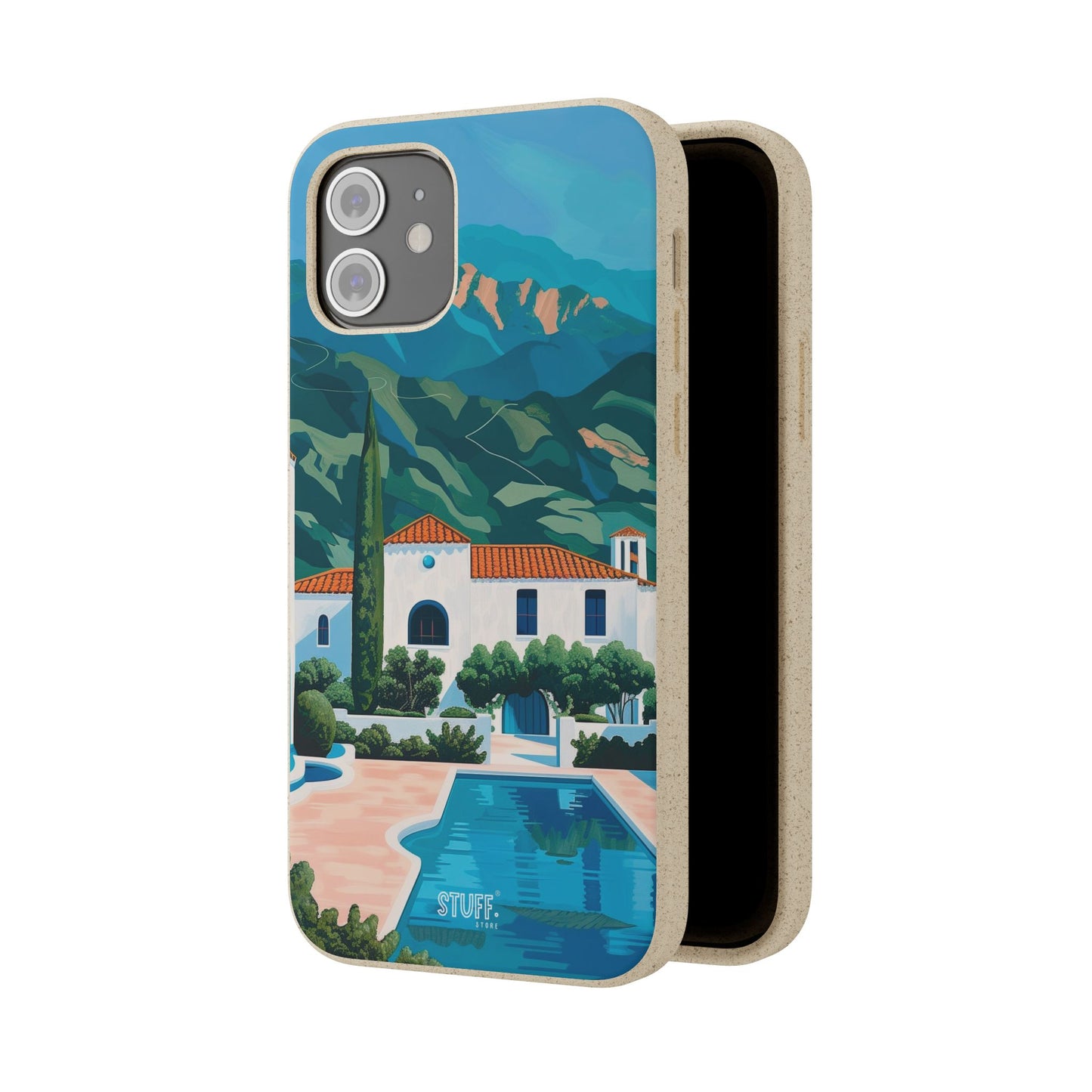 Summer Villa Case | Eco-Friendly Bamboo and Bioplastic Case with Summer Design - Available with Gift Packaging