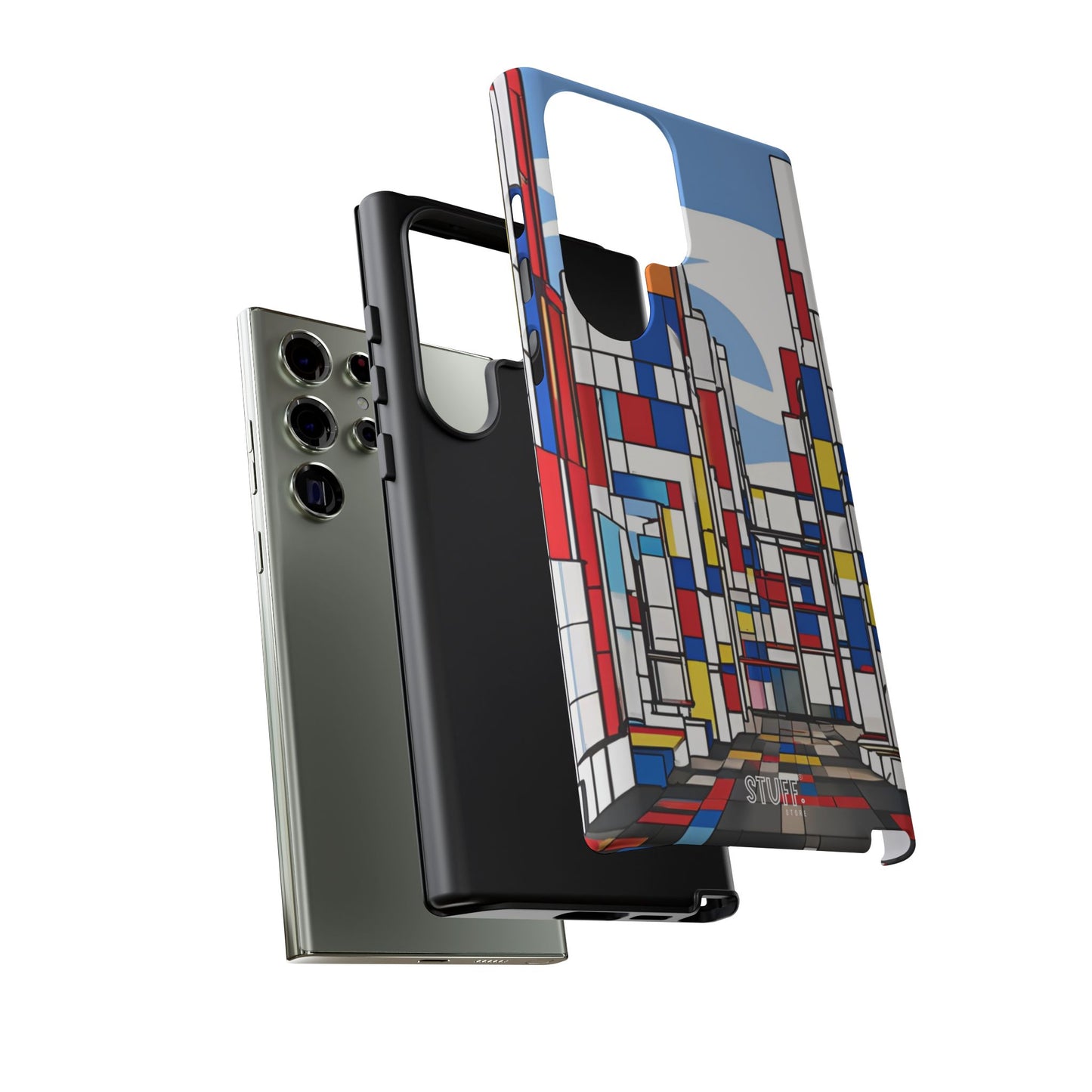 Square City | Coque résistante double protection - inspiration Mondrian