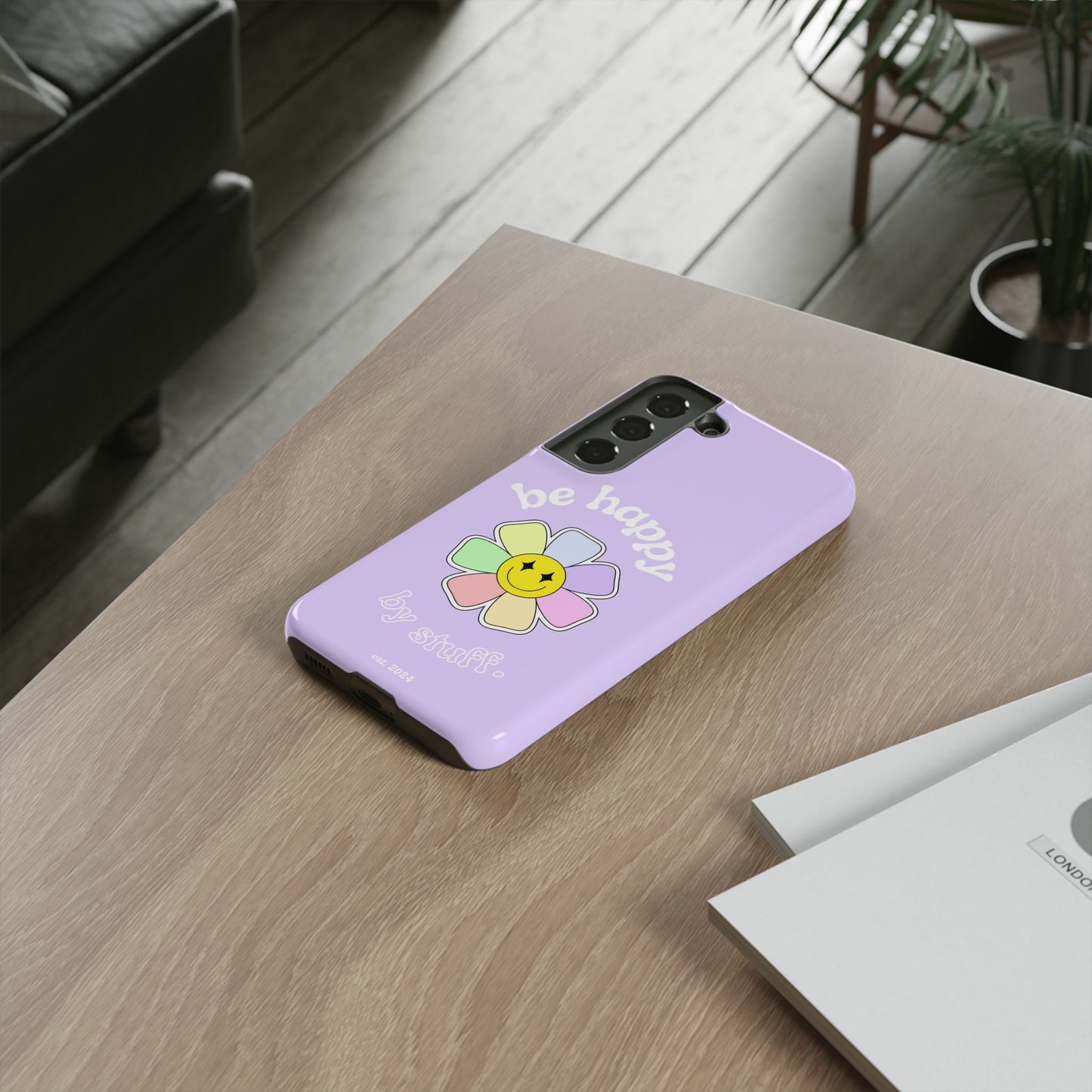 Be Happy Case | Coque résistante double protection avec Design Fleur Colorée
