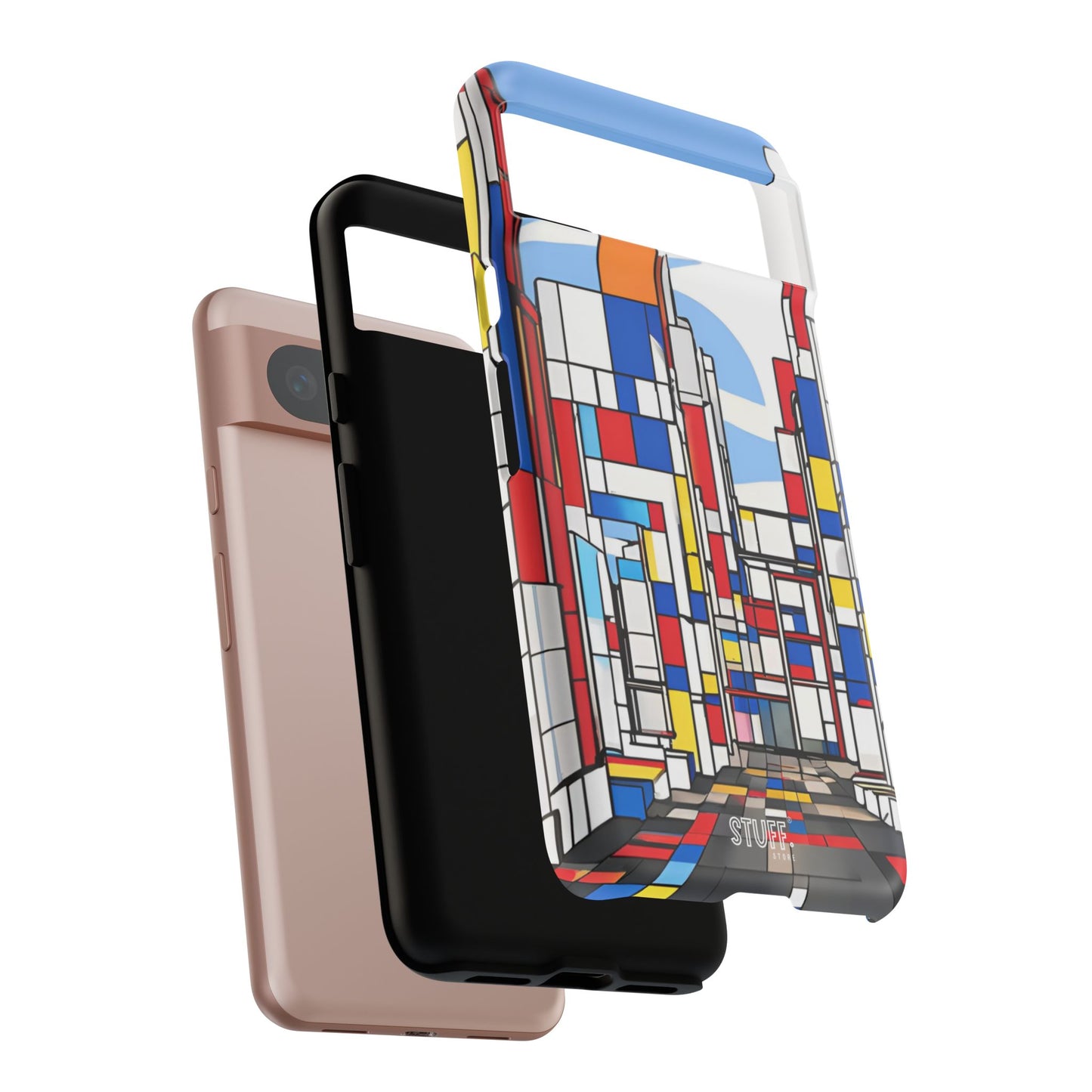 Square City | Coque résistante double protection - inspiration Mondrian