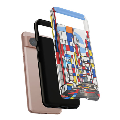 Square City | Coque résistante double protection - inspiration Mondrian