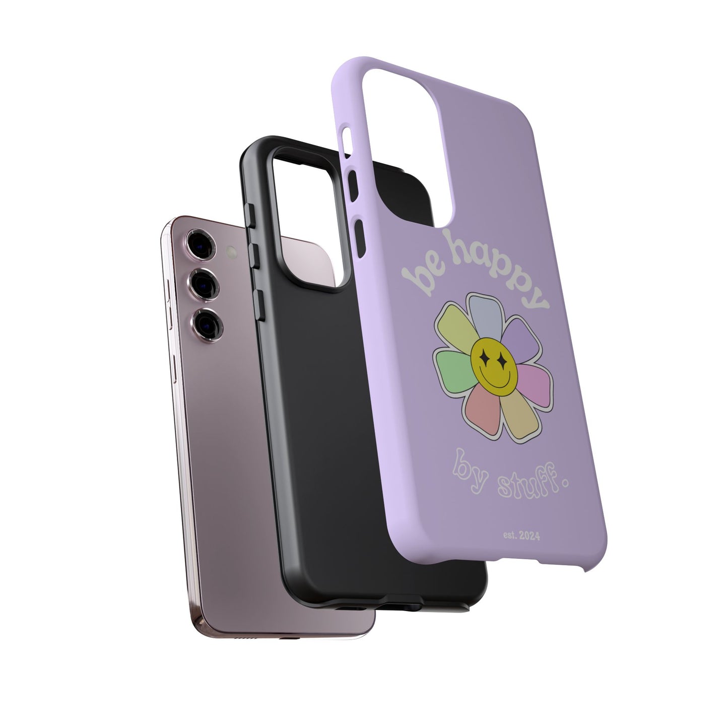 Be Happy Case | Coque résistante double protection avec Design Fleur Colorée