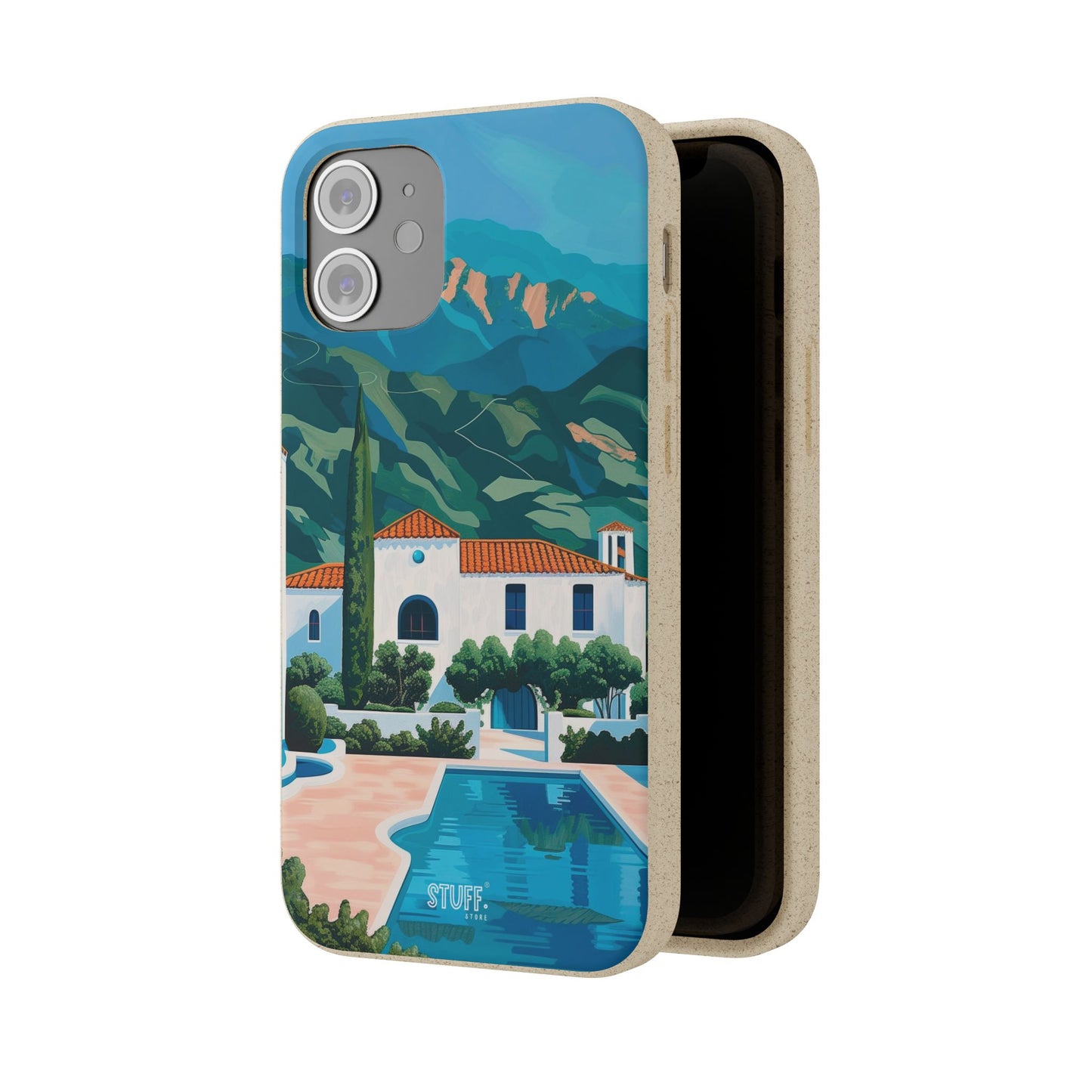 Summer Villa Case | Eco-Friendly Bamboo and Bioplastic Case with Summer Design - Available with Gift Packaging