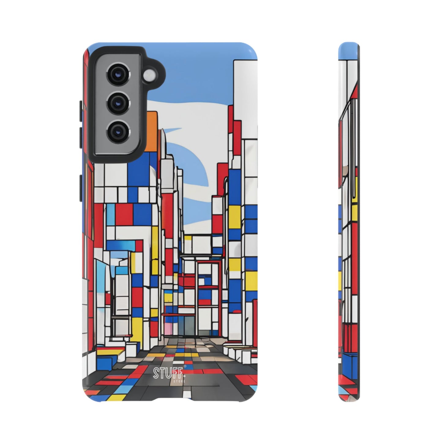 Square City | Coque résistante double protection - inspiration Mondrian