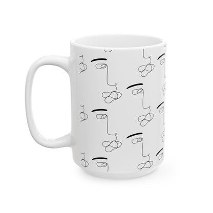 He's Art Cup | Mug en céramique avec design minimaliste – 330ml / 440ml