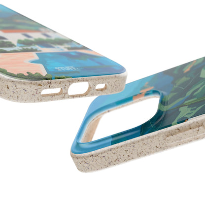 Summer Villa Case | Eco-Friendly Bamboo and Bioplastic Case with Summer Design - Available with Gift Packaging