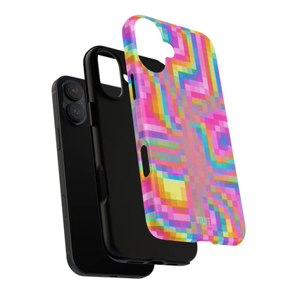 Pixel Case | Coque résistante double protection anti-choc - Motif pixels colorés