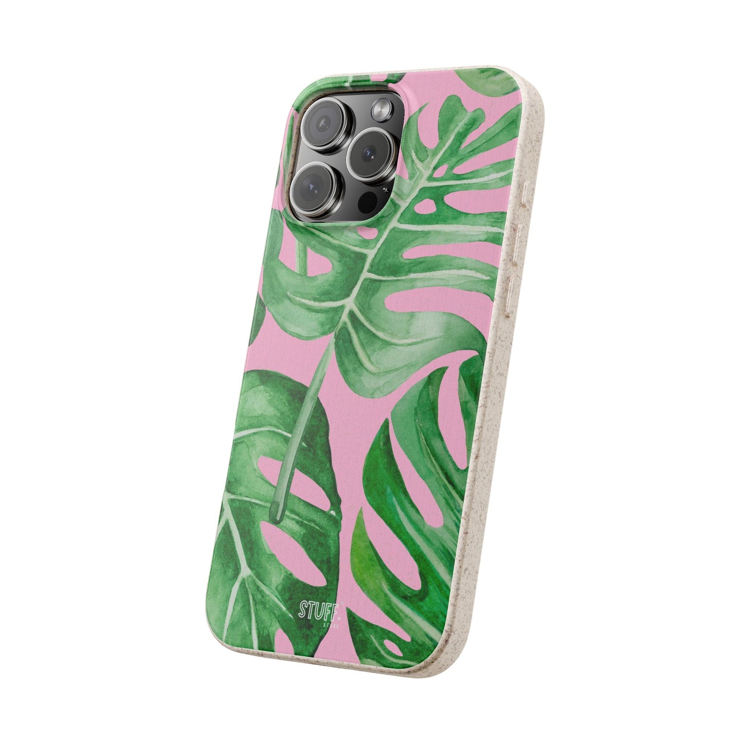 Monstera Case | Eco-Friendly Bamboo and Bioplastic Shell Monstera Leaves Pattern - Available with Gift Packaging