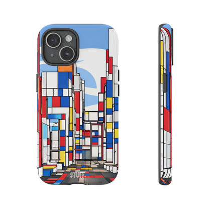 Square City | Coque résistante double protection - inspiration Mondrian