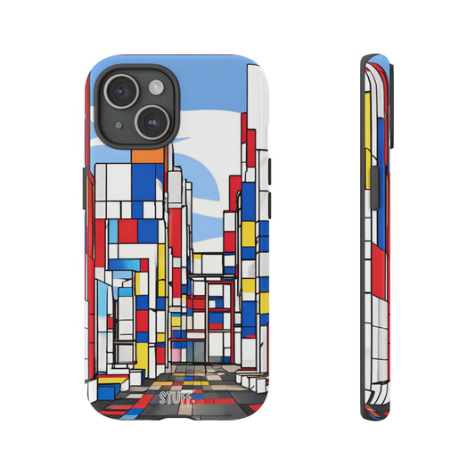 Square City | Coque résistante double protection - inspiration Mondrian