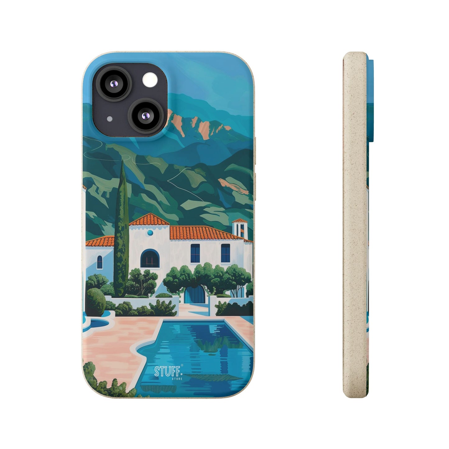 Summer Villa Case | Eco-Friendly Bamboo and Bioplastic Case with Summer Design - Available with Gift Packaging