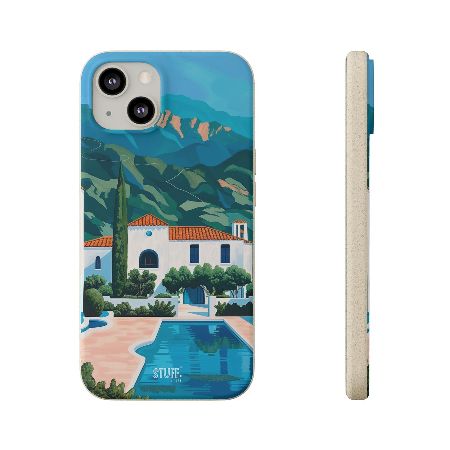 Summer Villa Case | Eco-Friendly Bamboo and Bioplastic Case with Summer Design - Available with Gift Packaging