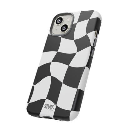 Checkers Case | Coque résistante double protection et Design en Damier déformé