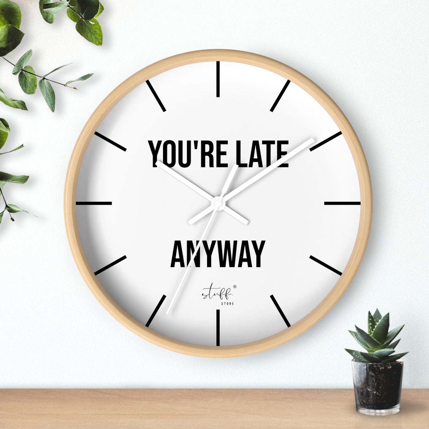 T'es Quand Même En Retard" Wall Clock | Clean Design and Casual Humor