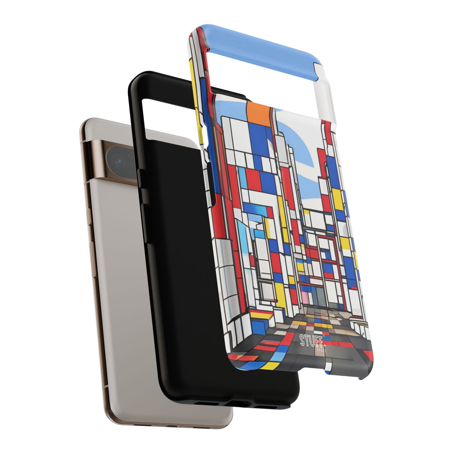 Square City | Coque résistante double protection - inspiration Mondrian