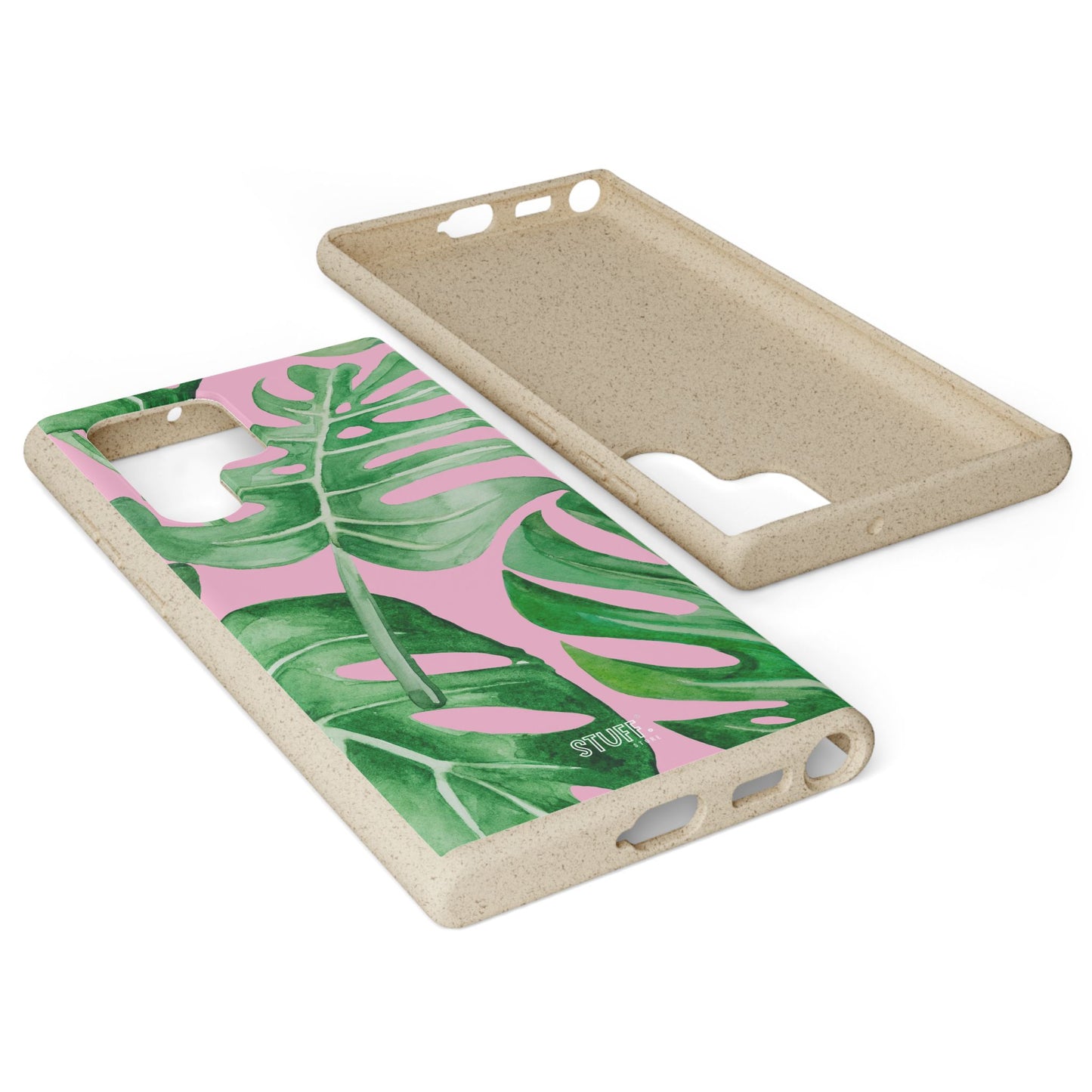 Monstera Case | Eco-Friendly Bamboo and Bioplastic Shell Monstera Leaves Pattern - Available with Gift Packaging