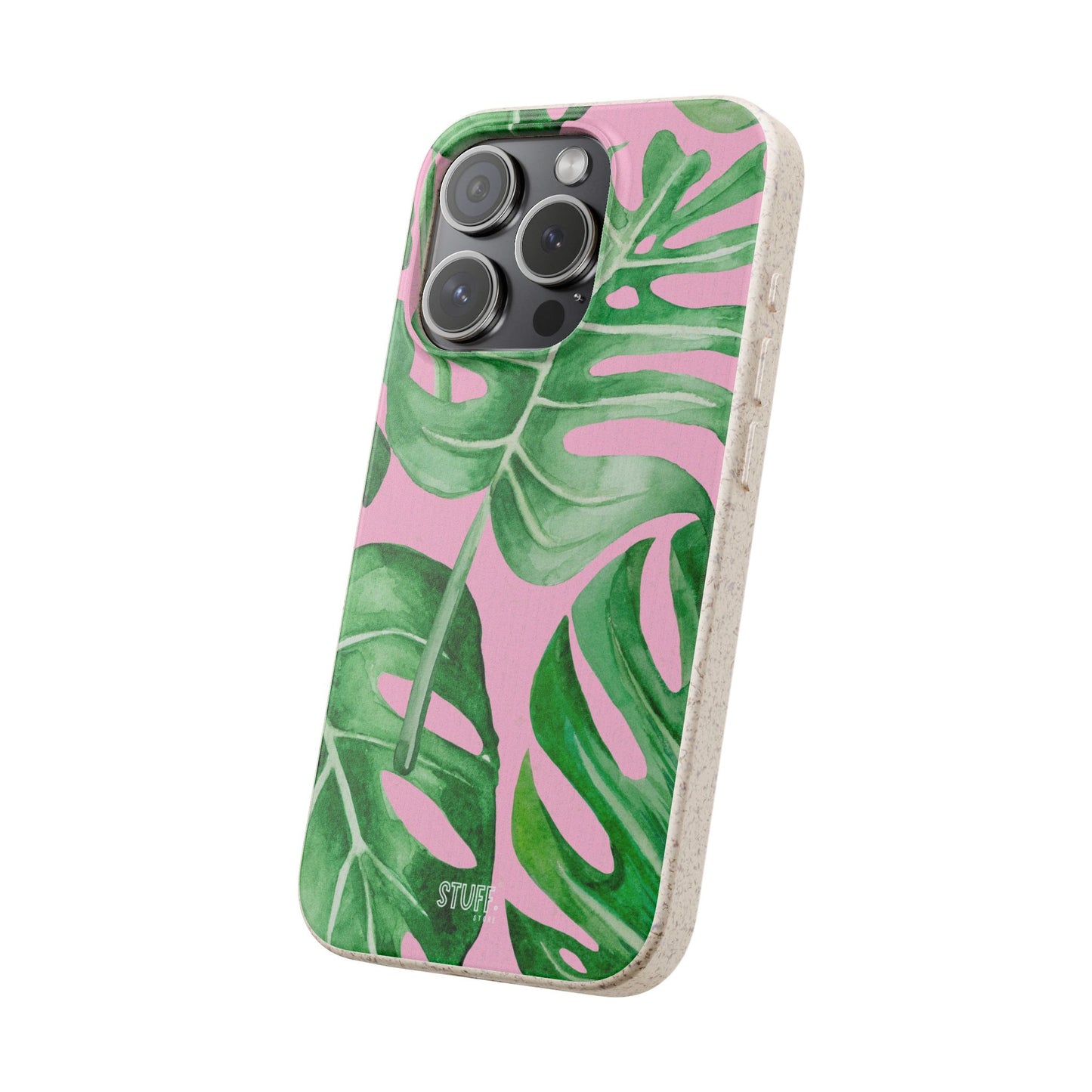 Monstera Case | Eco-Friendly Bamboo and Bioplastic Shell Monstera Leaves Pattern - Available with Gift Packaging