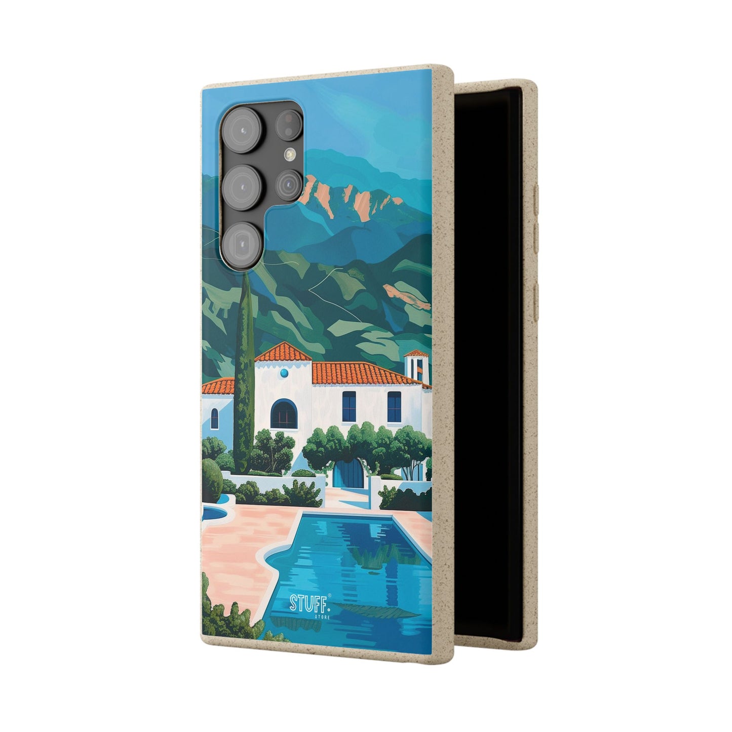 Summer Villa Case | Eco-Friendly Bamboo and Bioplastic Case with Summer Design - Available with Gift Packaging