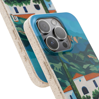 Summer Villa Case | Eco-Friendly Bamboo and Bioplastic Case with Summer Design - Available with Gift Packaging
