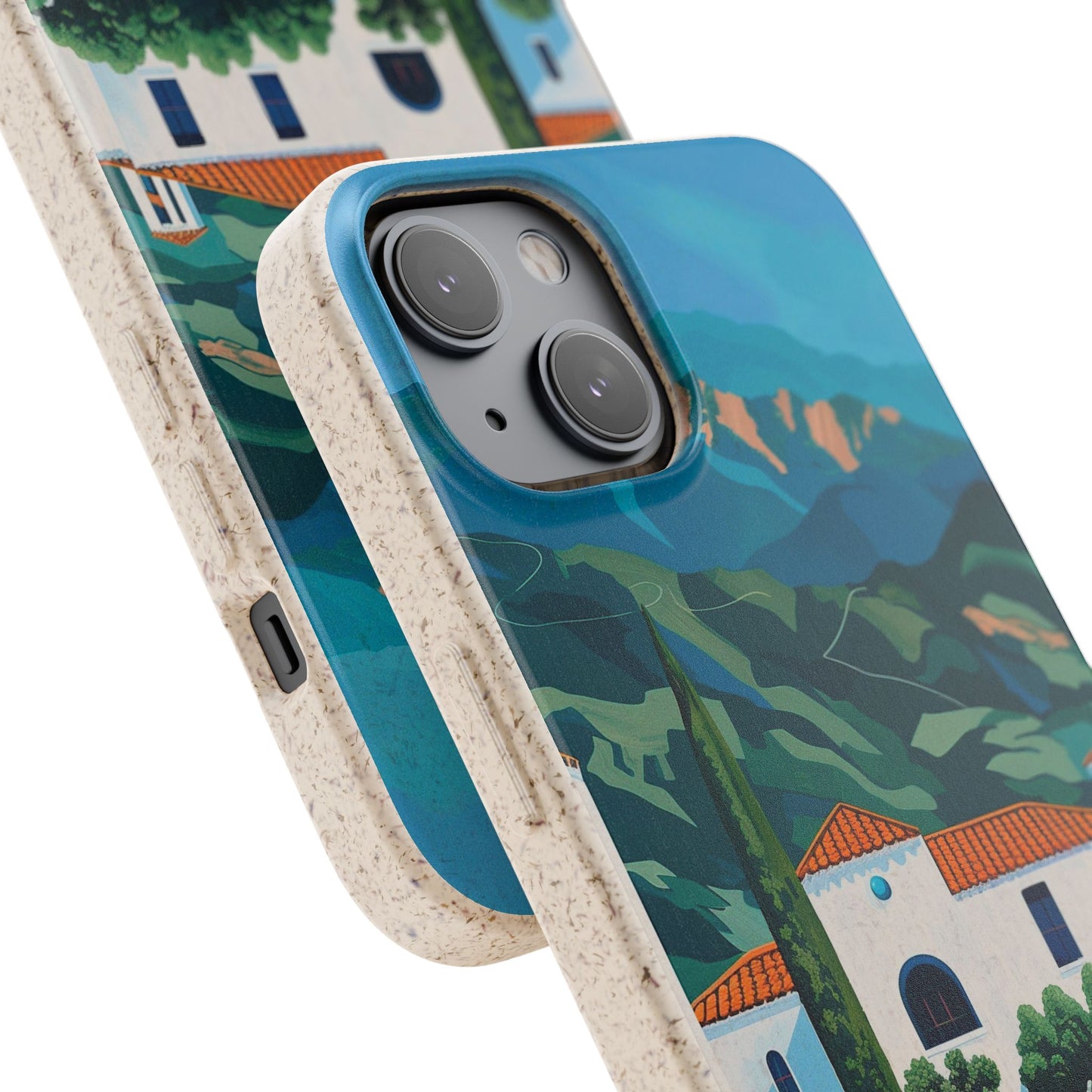 Summer Villa Case | Eco-Friendly Bamboo and Bioplastic Case with Summer Design - Available with Gift Packaging