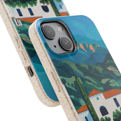 Summer Villa Case | Eco-Friendly Bamboo and Bioplastic Case with Summer Design - Available with Gift Packaging
