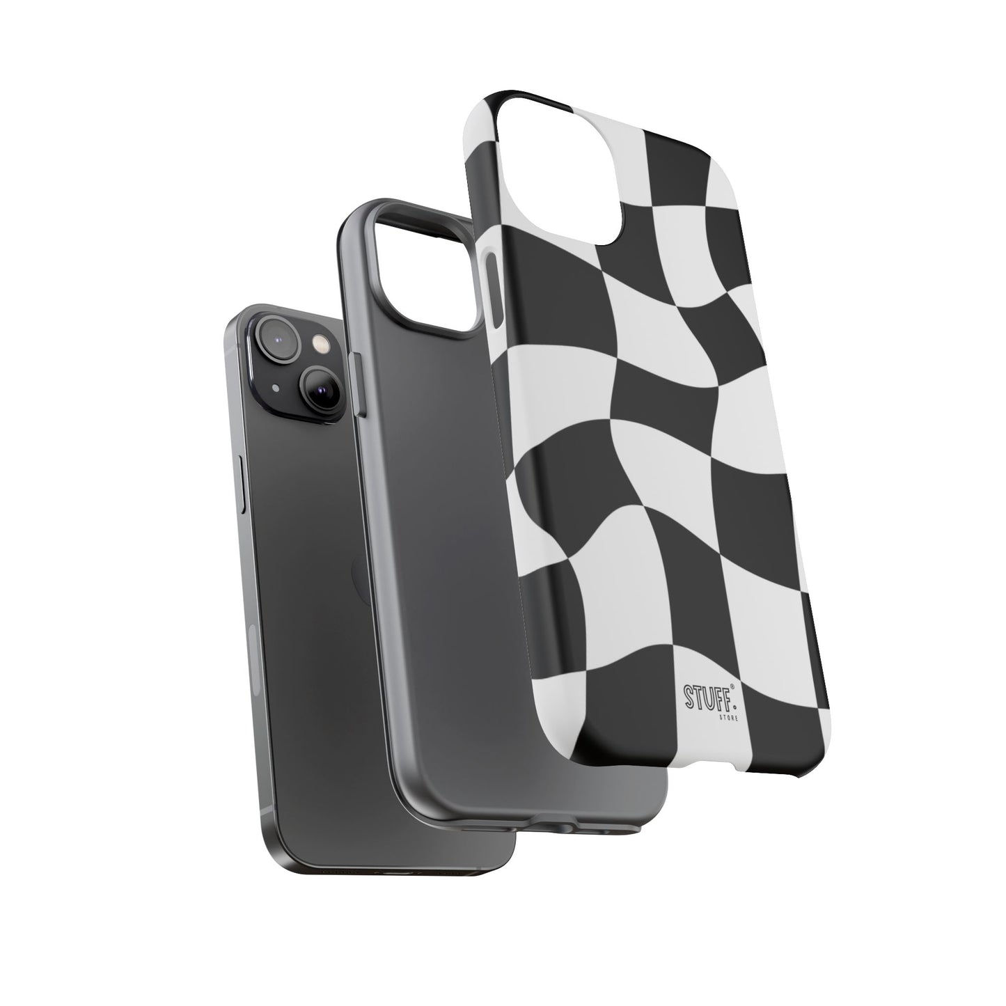 Checkers Case | Coque résistante double protection et Design en Damier déformé