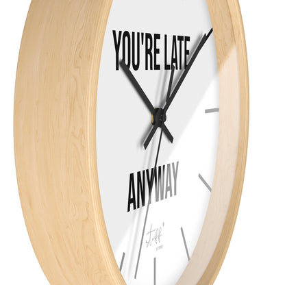 T'es Quand Même En Retard" Wall Clock | Clean Design and Casual Humor