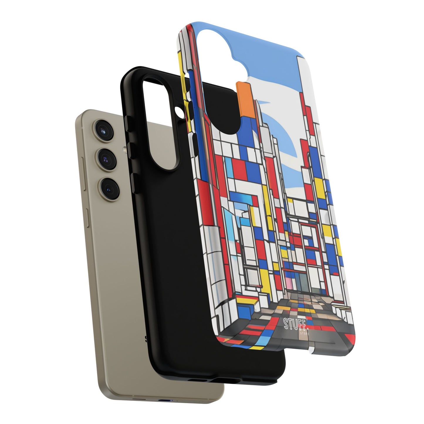 Square City | Coque résistante double protection - inspiration Mondrian