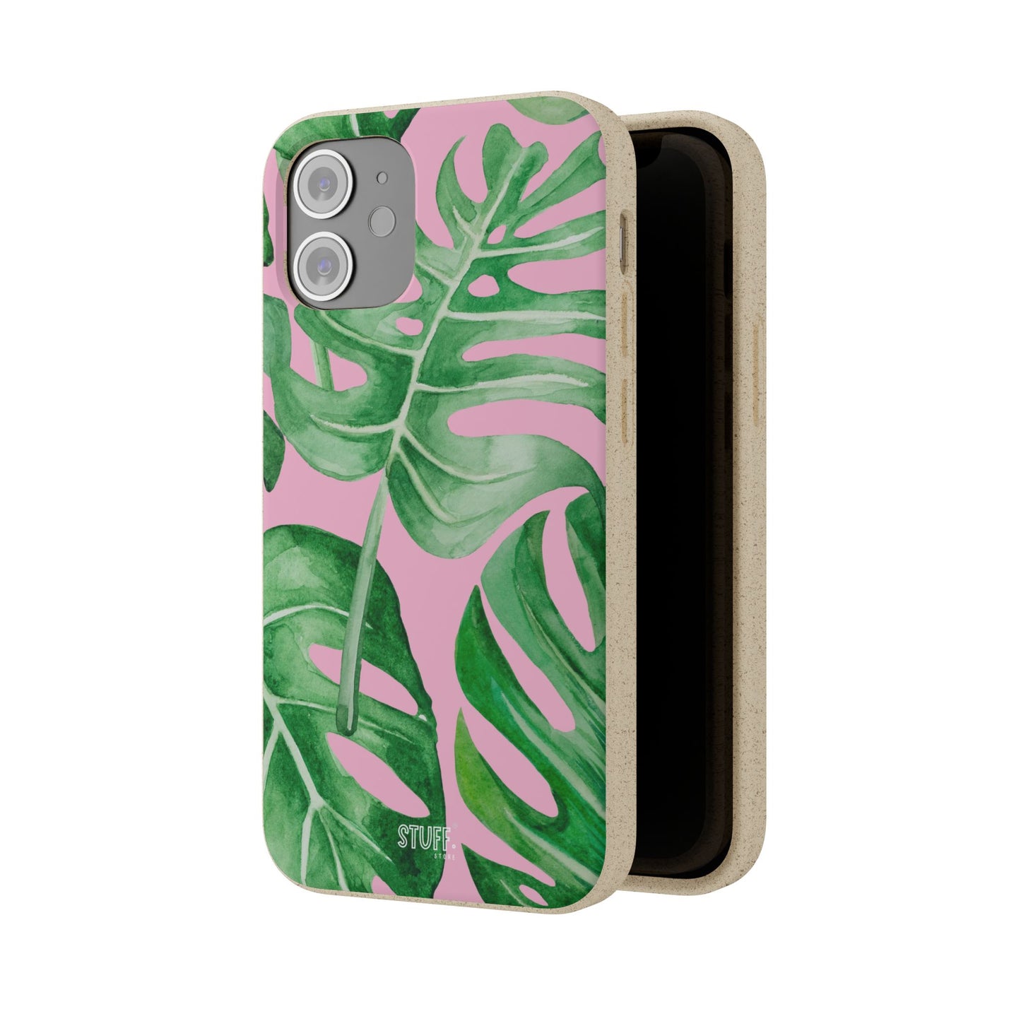 Monstera Case | Eco-Friendly Bamboo and Bioplastic Shell Monstera Leaves Pattern - Available with Gift Packaging