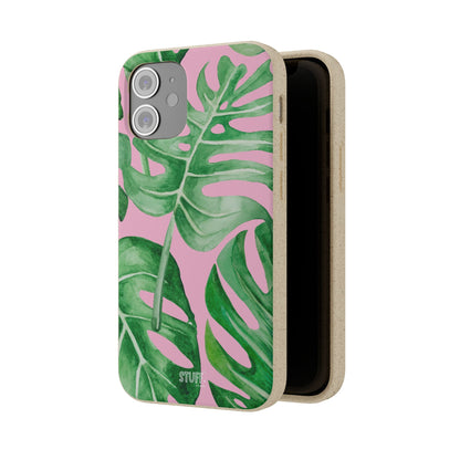 Monstera Case | Eco-Friendly Bamboo and Bioplastic Shell Monstera Leaves Pattern - Available with Gift Packaging