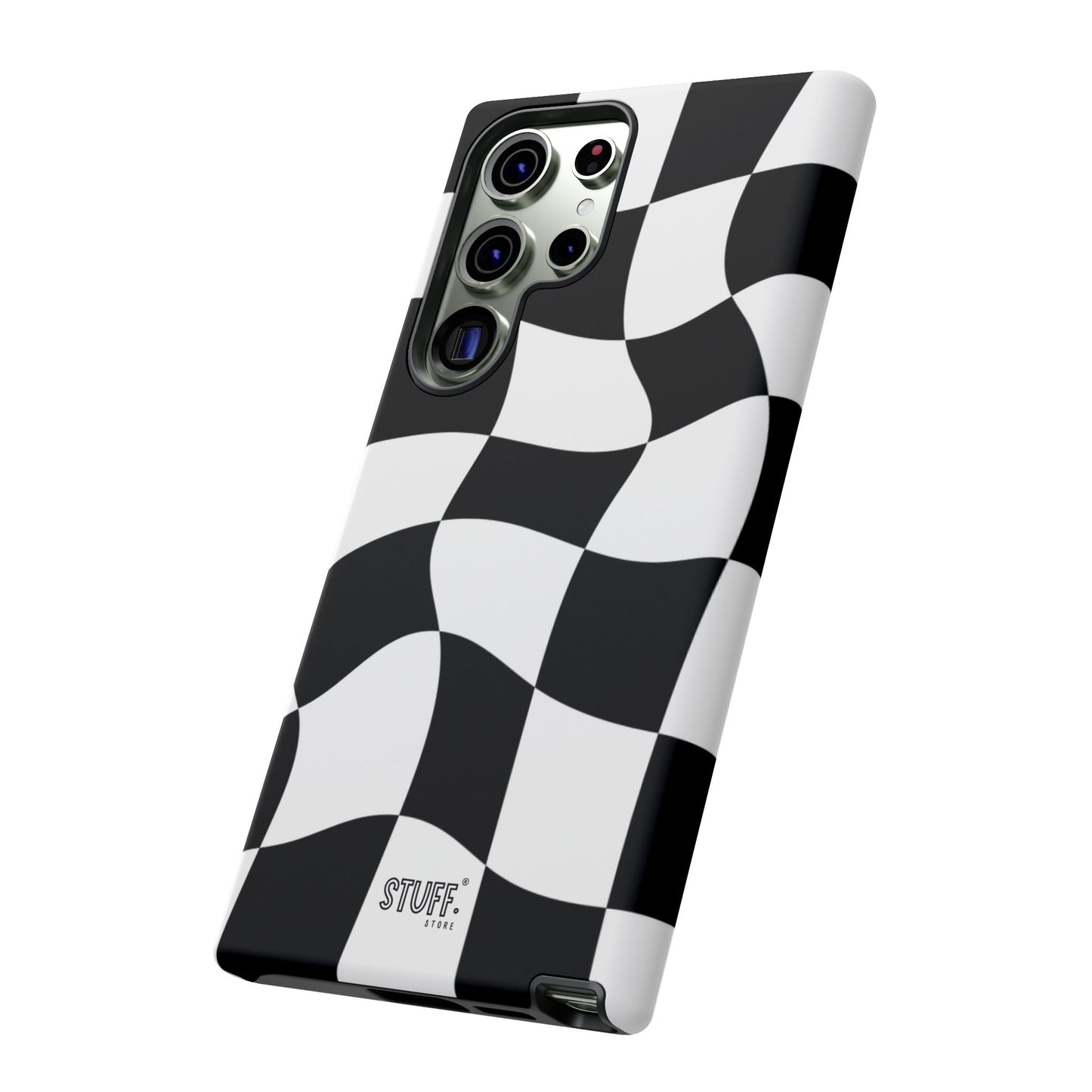 Checkers Case | Coque résistante double protection et Design en Damier déformé