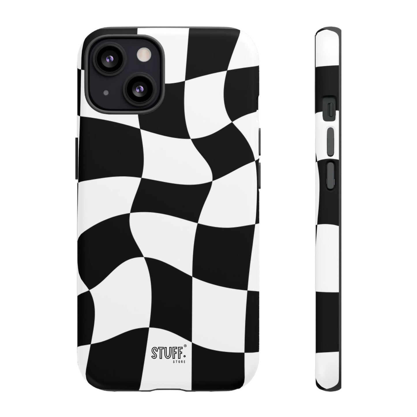 Checkers Case | Coque résistante double protection et Design en Damier déformé