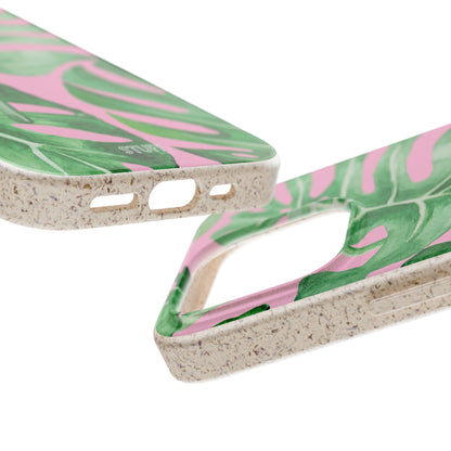 Monstera Case | Eco-Friendly Bamboo and Bioplastic Shell Monstera Leaves Pattern - Available with Gift Packaging