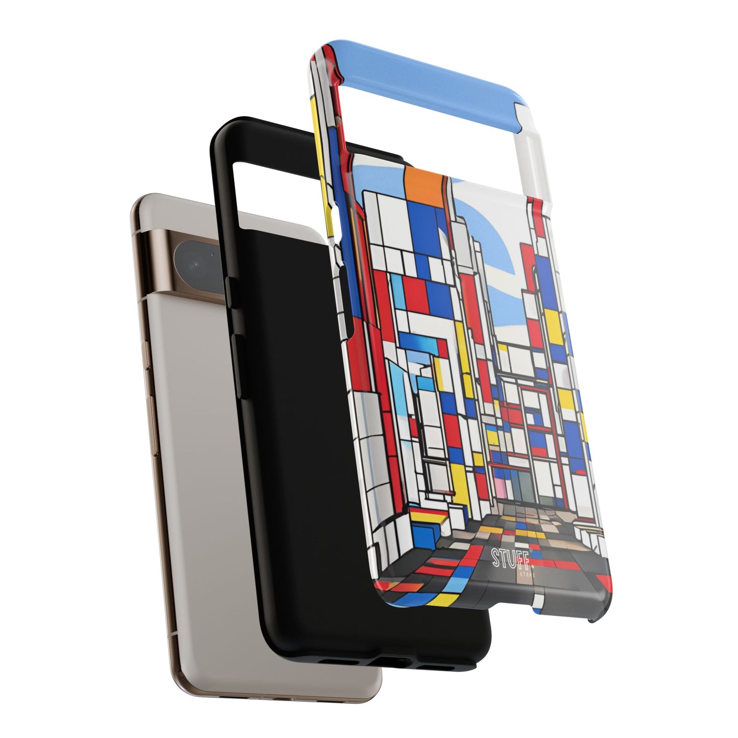 Square City | Coque résistante double protection - inspiration Mondrian