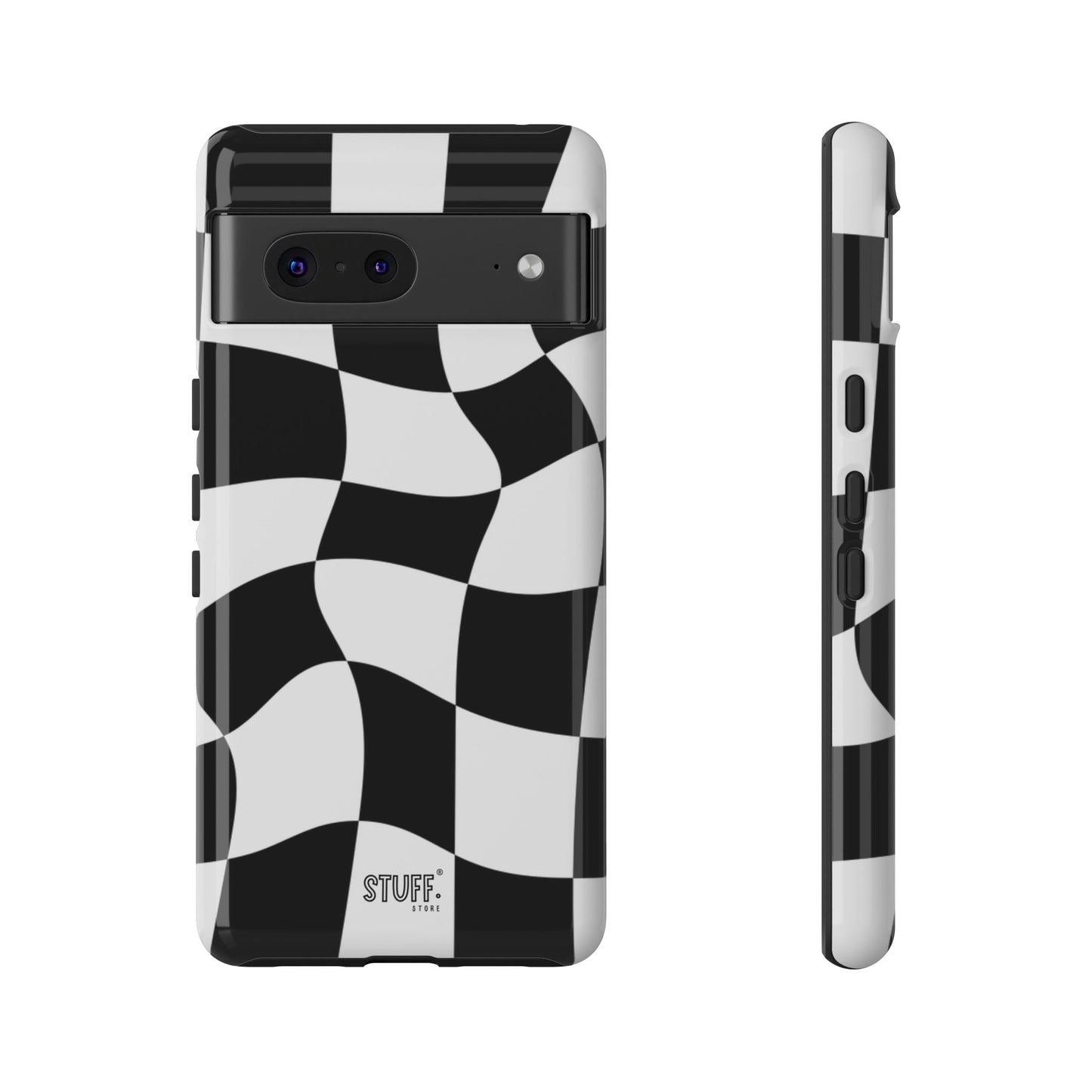 Checkers Case | Coque résistante double protection et Design en Damier déformé